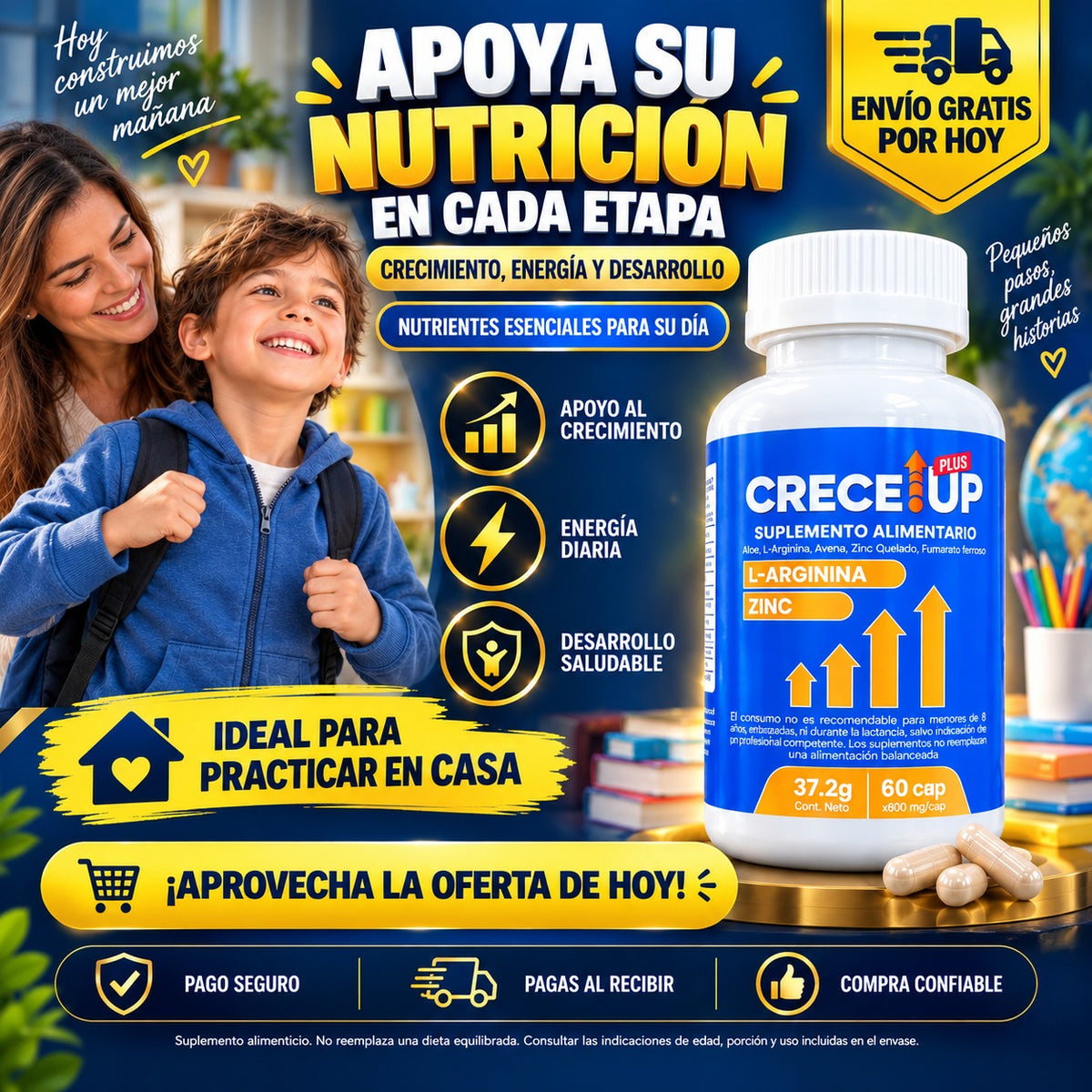 El suplemento con nutrientes esenciales que apoya el crecimiento, la energía y el desarrollo infantil saludable.