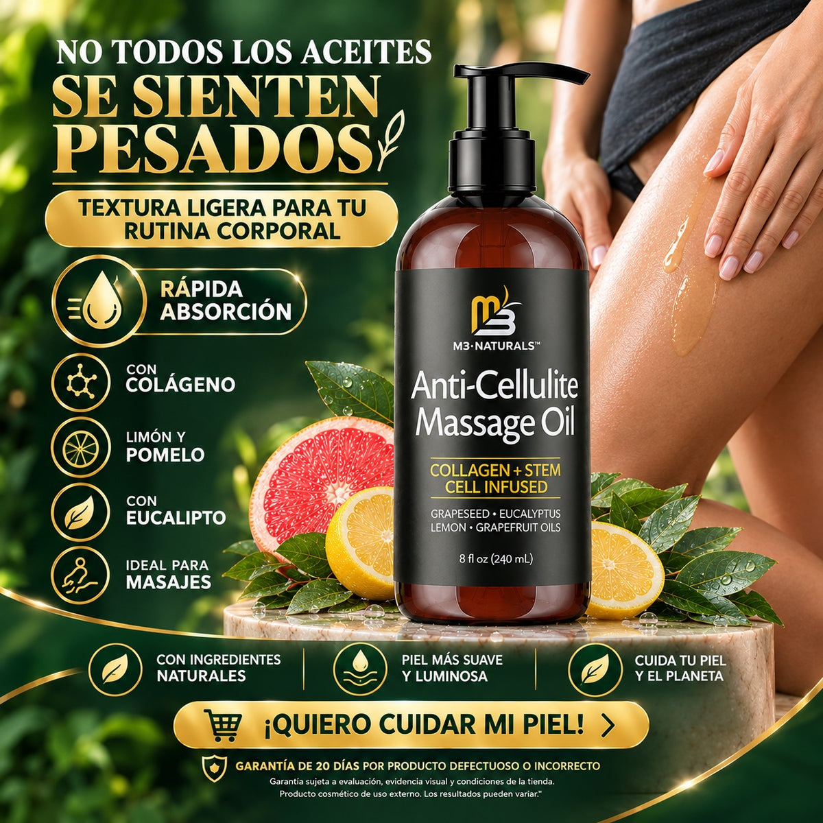 La Crema anticelulitis que nutre la piel y ayuda a mejorar su textura progresivamente de forma natural.