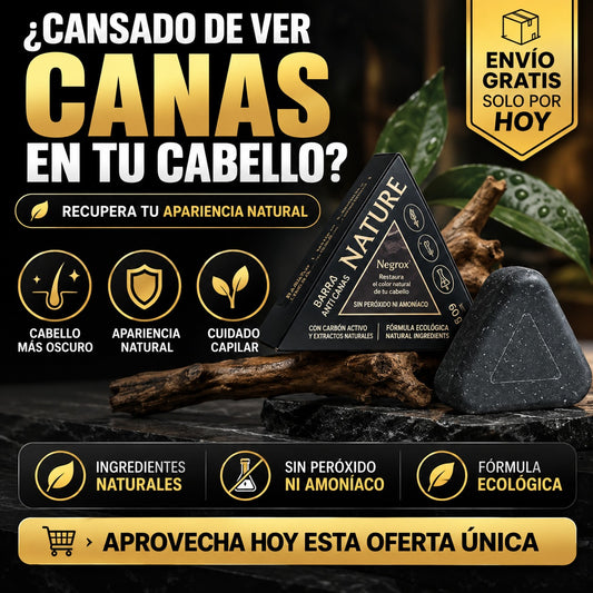 El Shampoo sólido que ayuda a cubrir las canas mientras fortalece y revitaliza tu cabello.