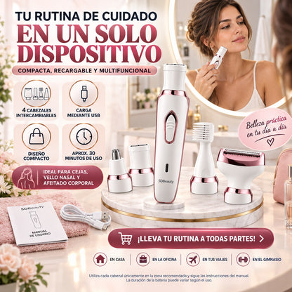 La depiladora portátil con cabezales intercambiables que cuida cada detalle de tu rutina personal diaria.