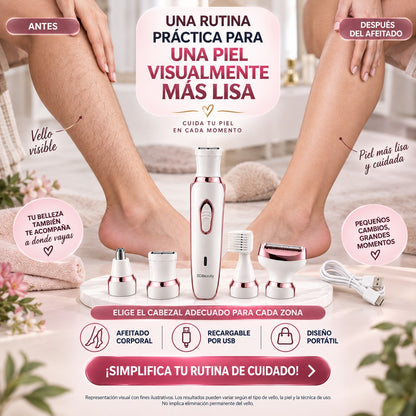 La depiladora portátil con cabezales intercambiables que cuida cada detalle de tu rutina personal diaria.