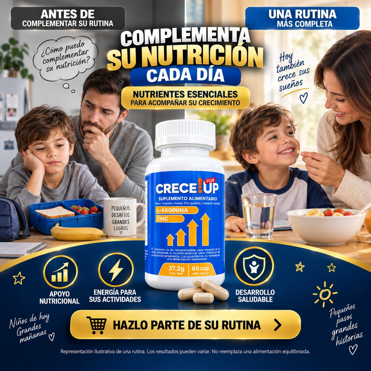 El suplemento con nutrientes esenciales que apoya el crecimiento, la energía y el desarrollo infantil saludable.